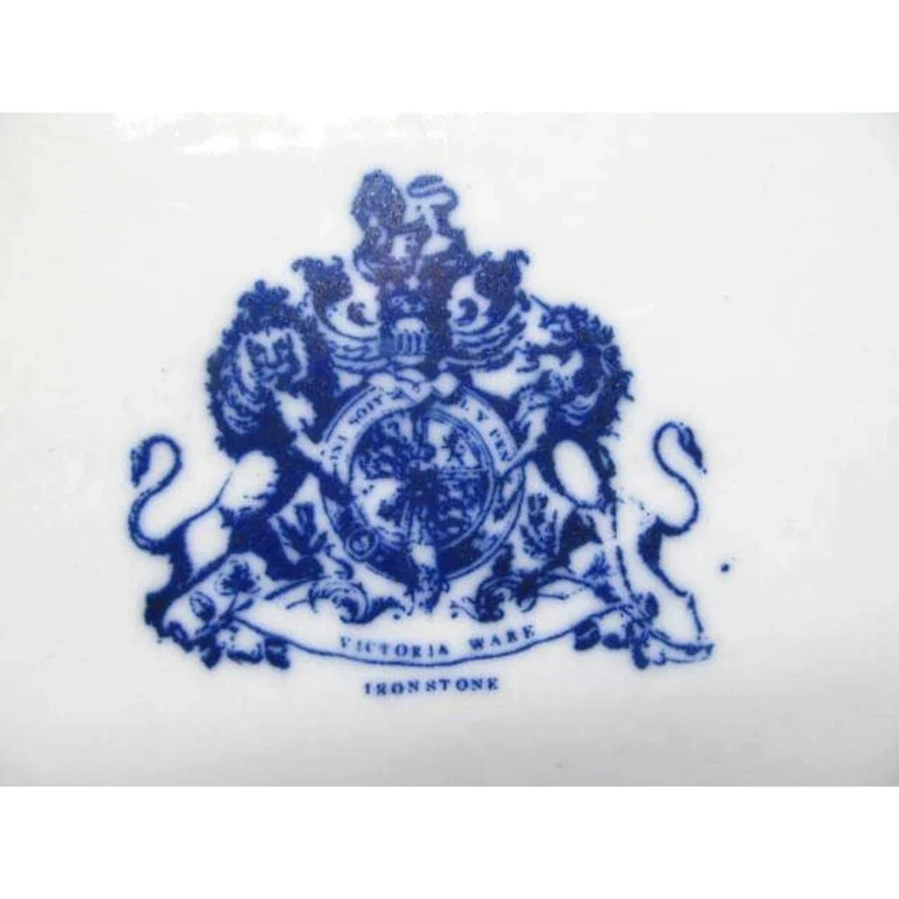 Victoria Ware Ironstone Blue Scenic Plate 12